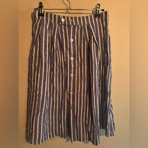 POL Blue and White Midi Pencil Skirt